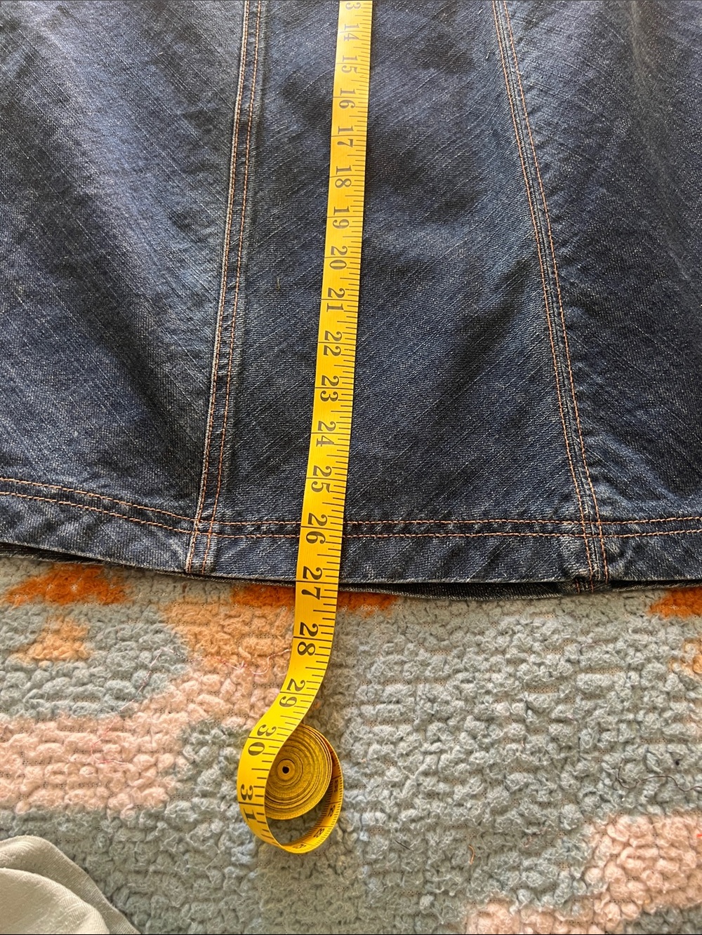 Eddie Bauer Dark Indigo Denim Skirt with Contrast Stitching size 12 - Picture 11 of 11